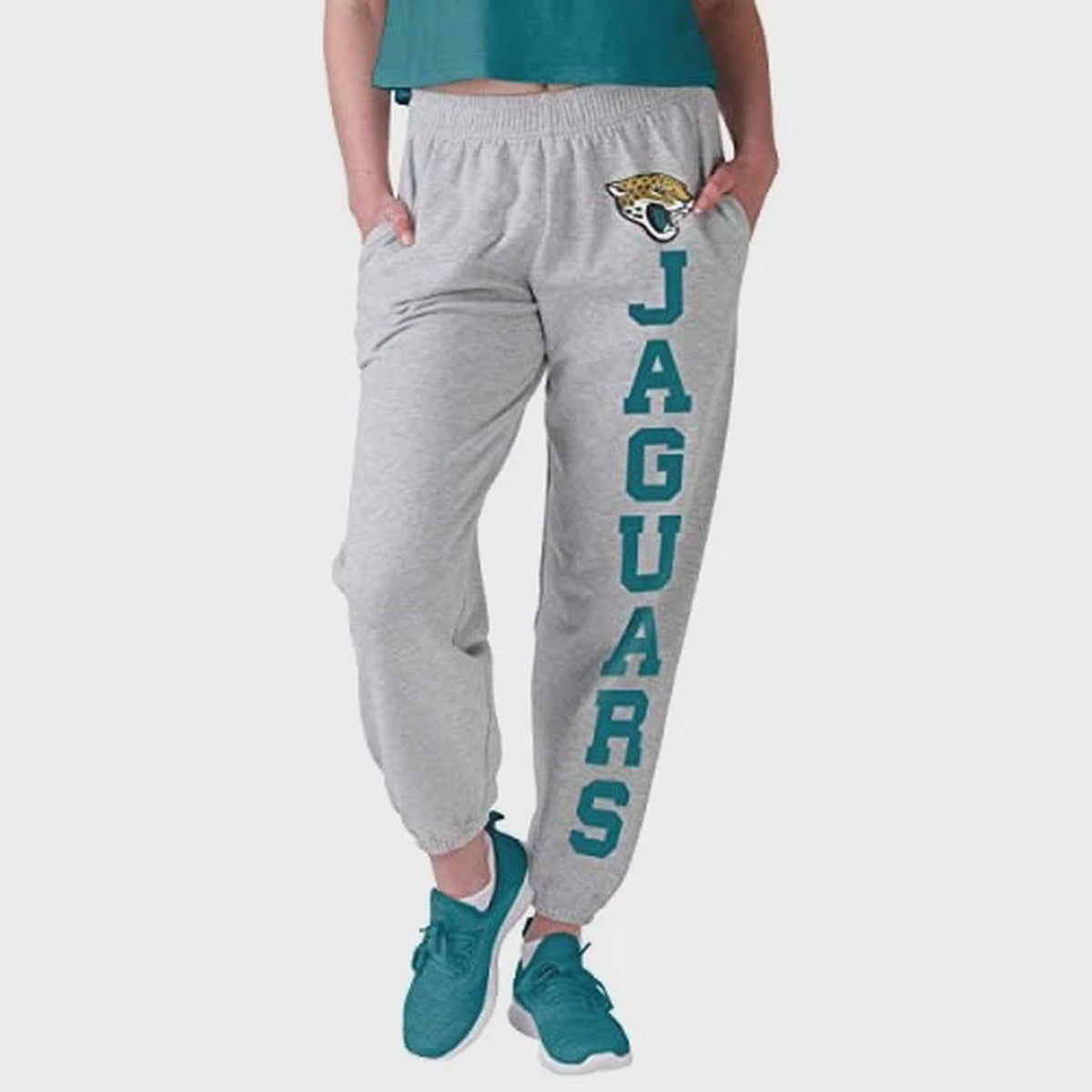 FOCO NFL Jacksonville Jaguars Big Wordmark Gray Sweatpants - Womens