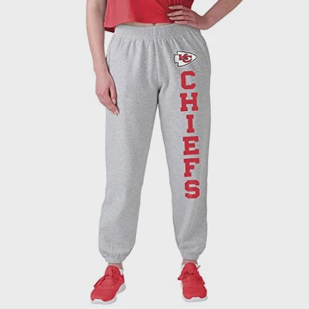 FOCO NFL Kansas City Chiefs Big Wordmark Gray Sweatpants - Womens