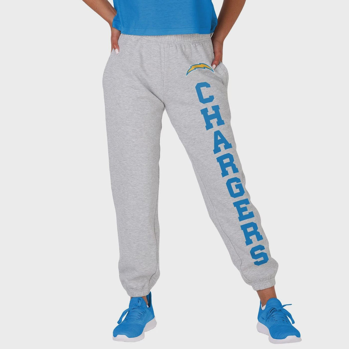 FOCO NFL Los Angeles Chargers Big Wordmark Gray Sweatpants - Womens