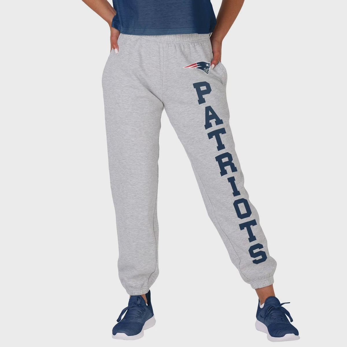 FOCO NFL New England Patriots Big Wordmark Gray Sweatpants - Womens