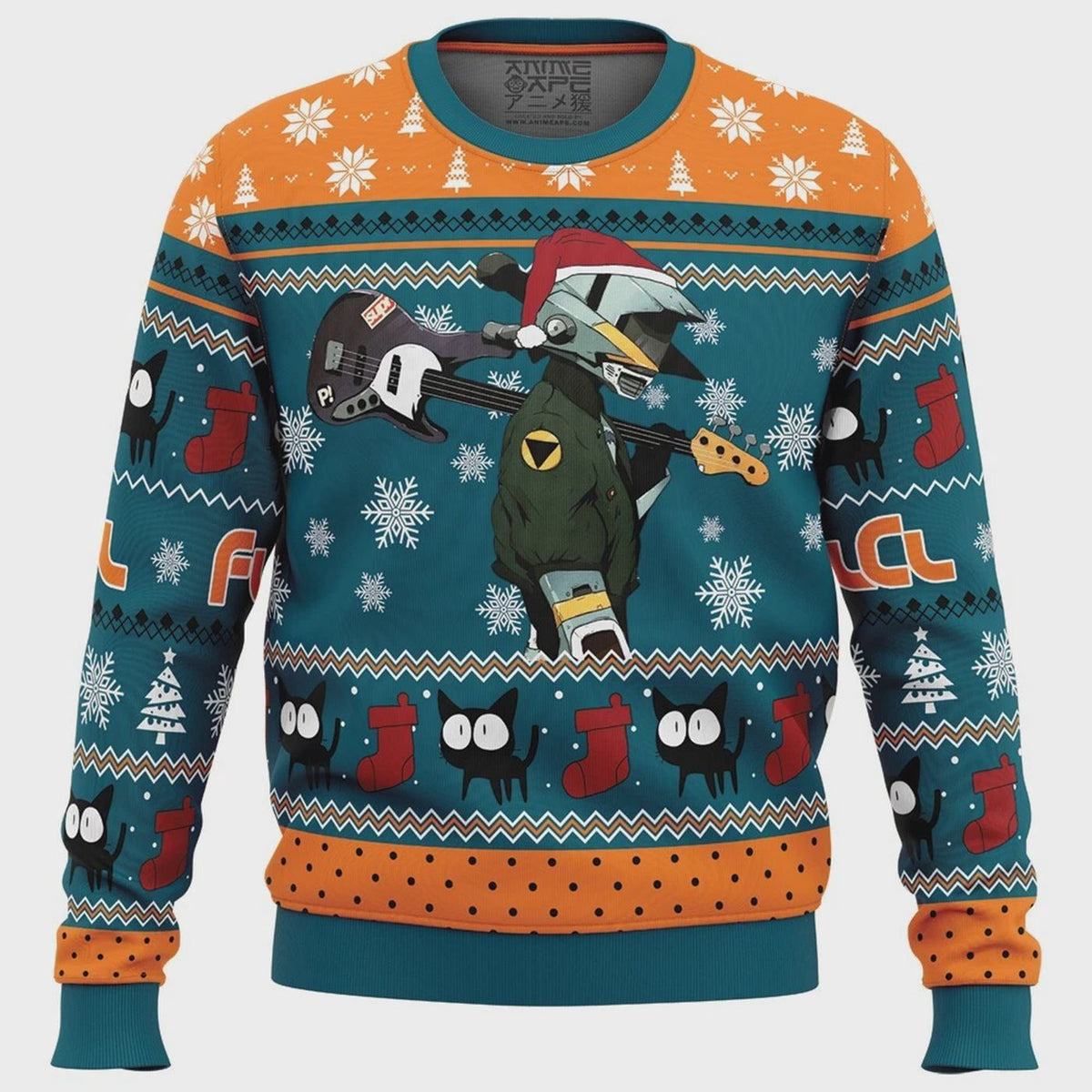 Fooly Cooly FLCL Canti Cool Guitar Ugly Christmas Sweater Anime Fans Gift