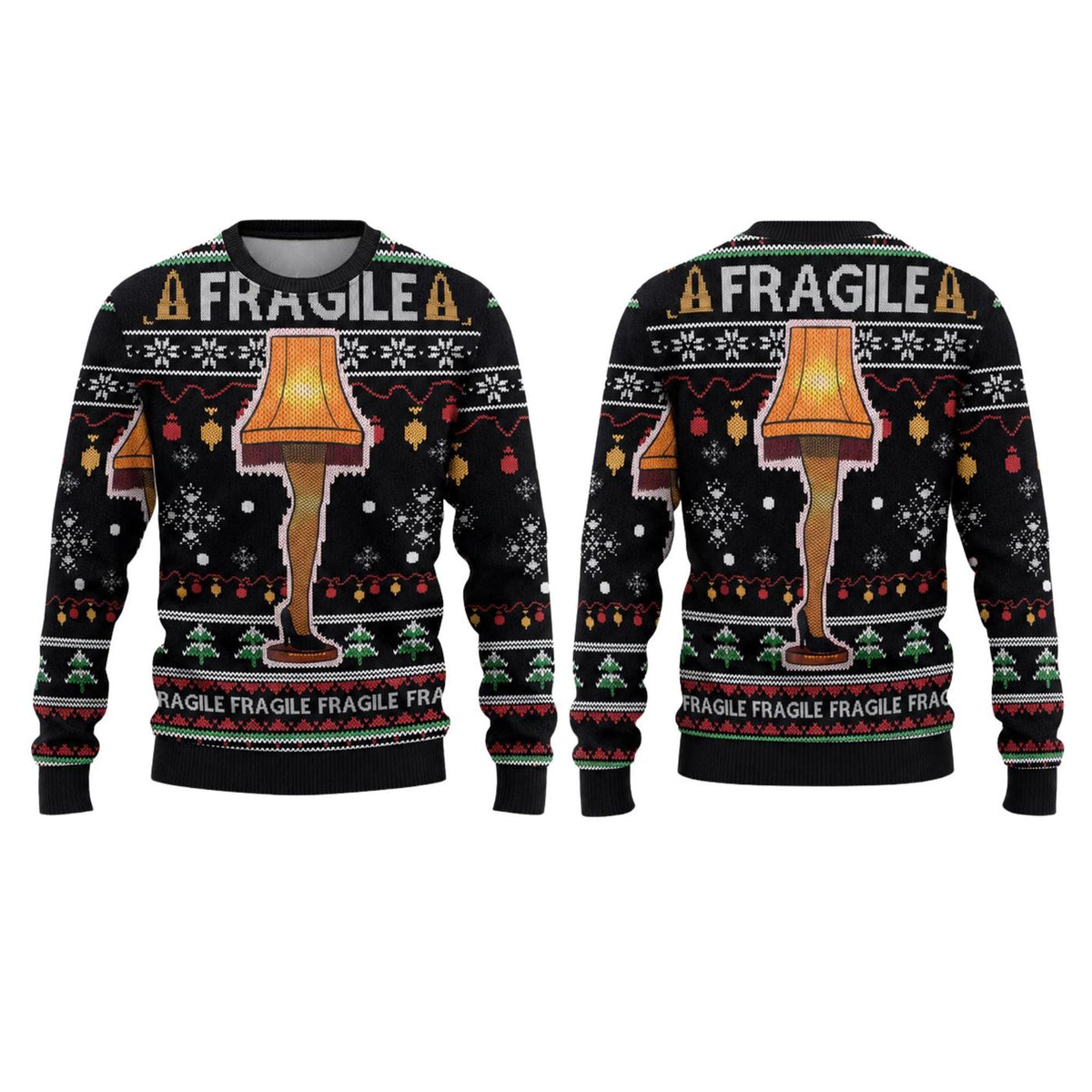 Fragile Leg Lamp Ugly Christmas Sweater, Funny Holiday Sweatshirt, Gift for Men Women