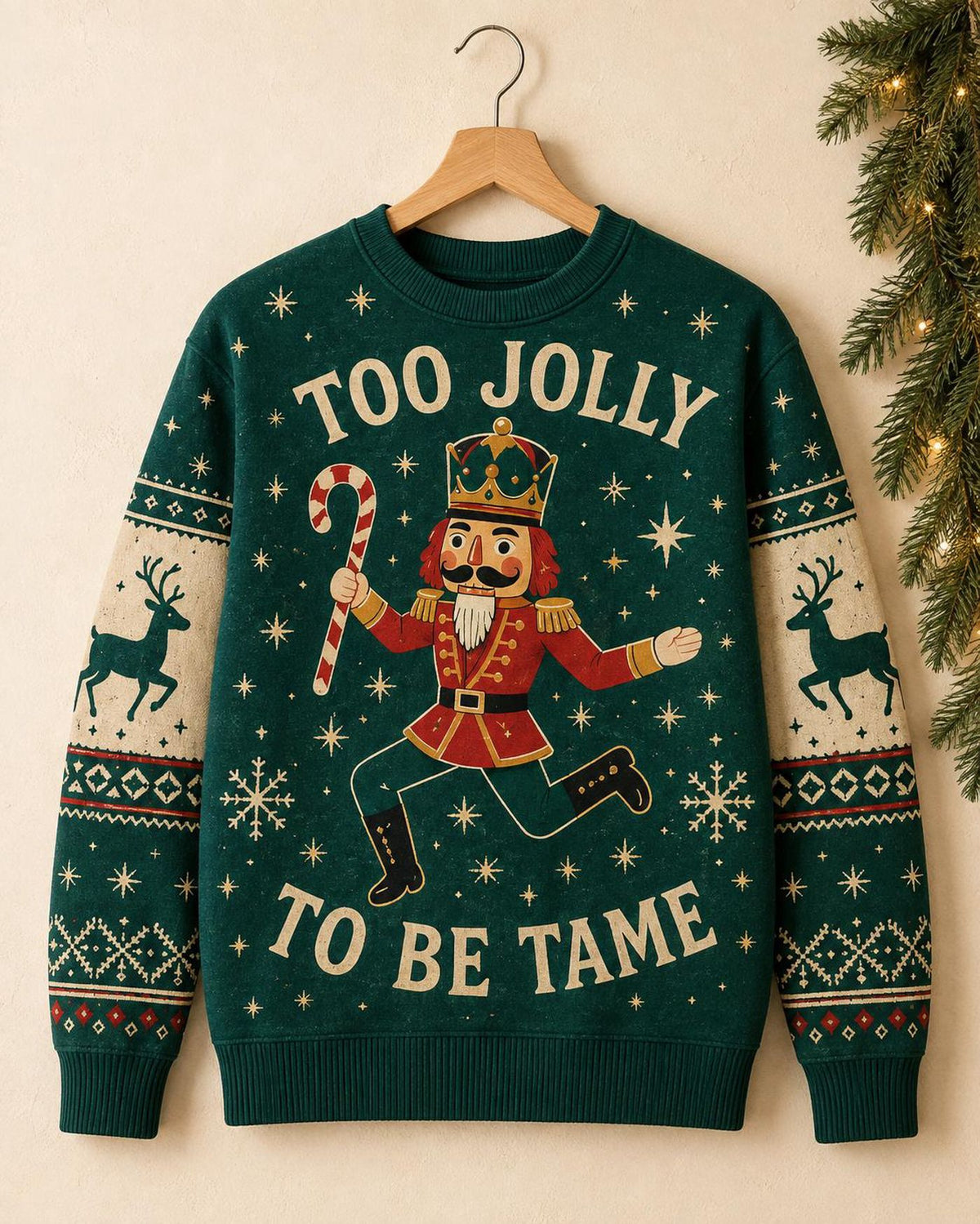 Funny Nutcracker Ugly Christmas Sweater, Toy Soldier Holiday Sweatshirt, Candy Cane Christmas Party Pullover