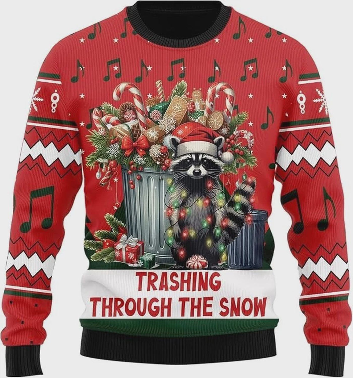Funny Raccoon Ugly Christmas Sweater Trash Panda Animal Men Women Sweatshirt 3D