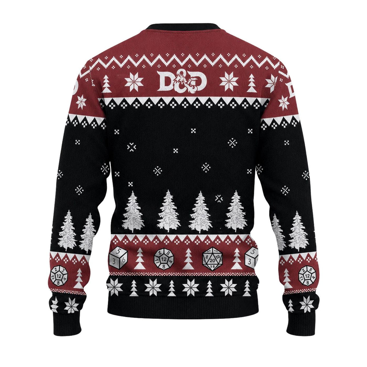 Funny RPG Cat Christmas Knitted Sweater, Tabletop Gamer Ugly Jumper, Unisex Gift