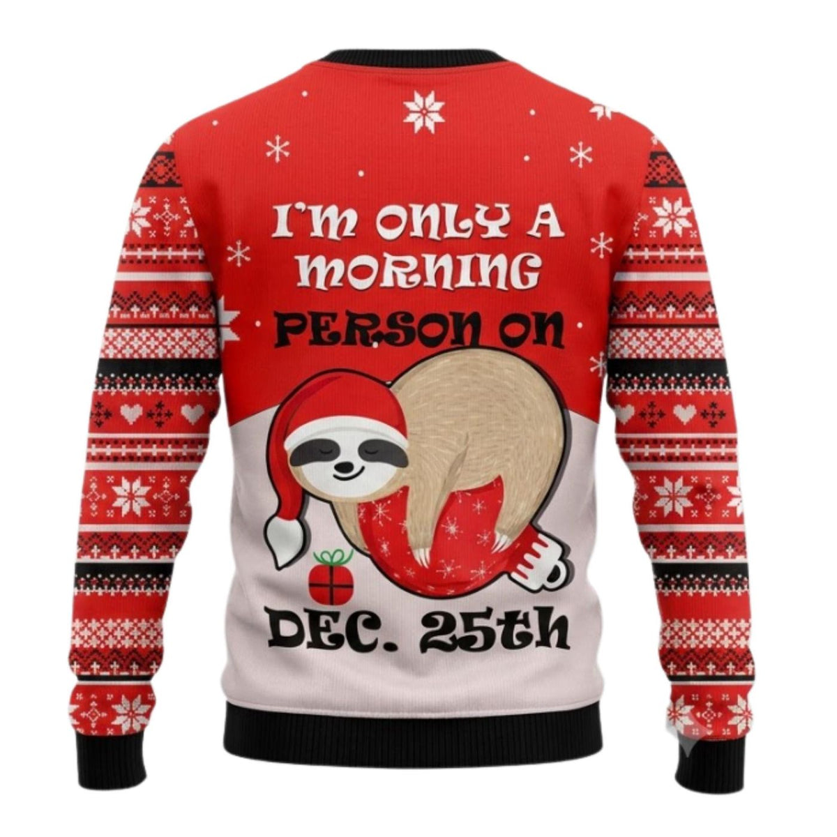 Funny Sloth Ugly Christmas Sweater, Unisex Holiday Pullover Gift for Men and Women