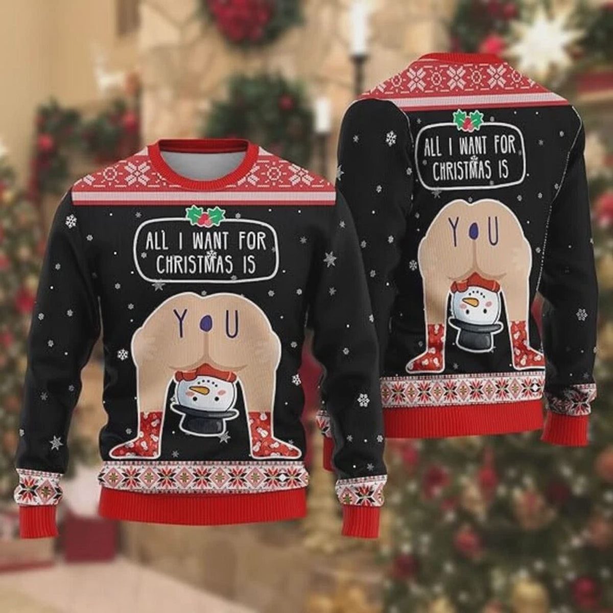 Funny Ugly Christmas Sweater Mens Hilarious Holiday Joke Xmas Sweatshirt