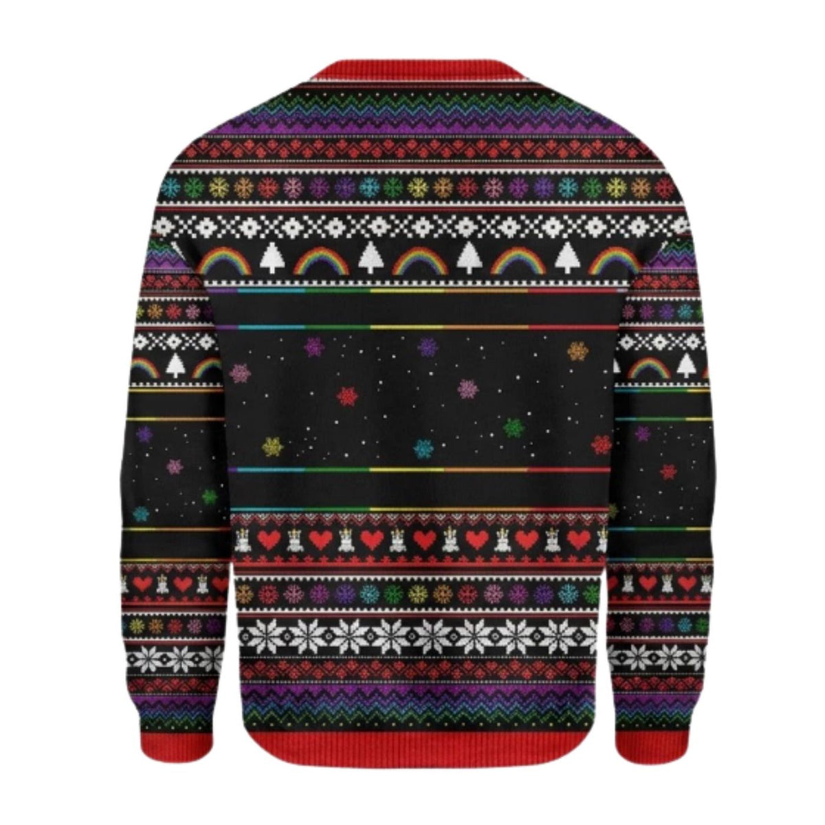 Gay Christmas Sweater, Funny LGBT Rainbow Unicorn Ugly Holiday Jumper for Men Women