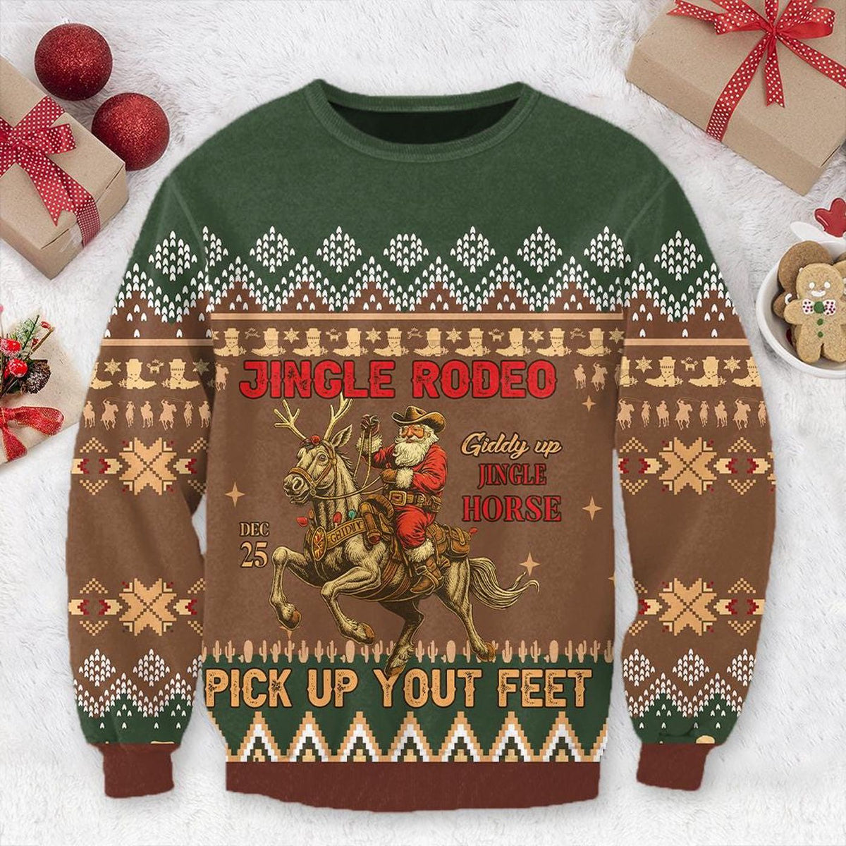 Giddy Up Jingle Horse Cowboy Christmas Ugly Sweater Sweatshirt