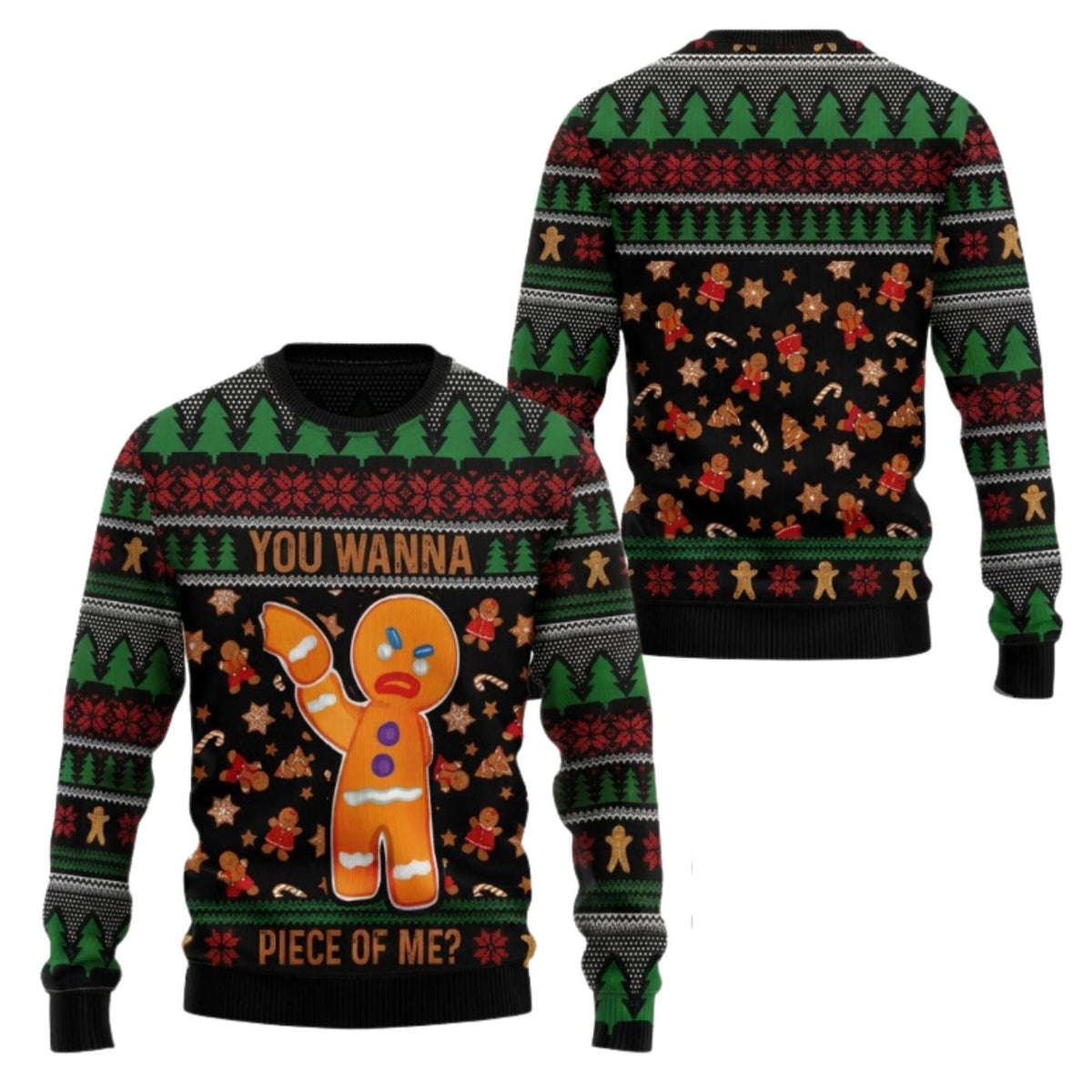 Gingerbread Man Christmas Sweater Funny Ugly Holiday Jumper Gift