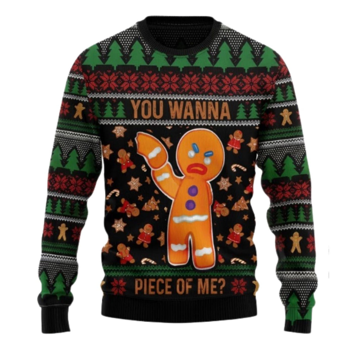 Gingerbread Man Christmas Sweater Funny Ugly Holiday Jumper Gift