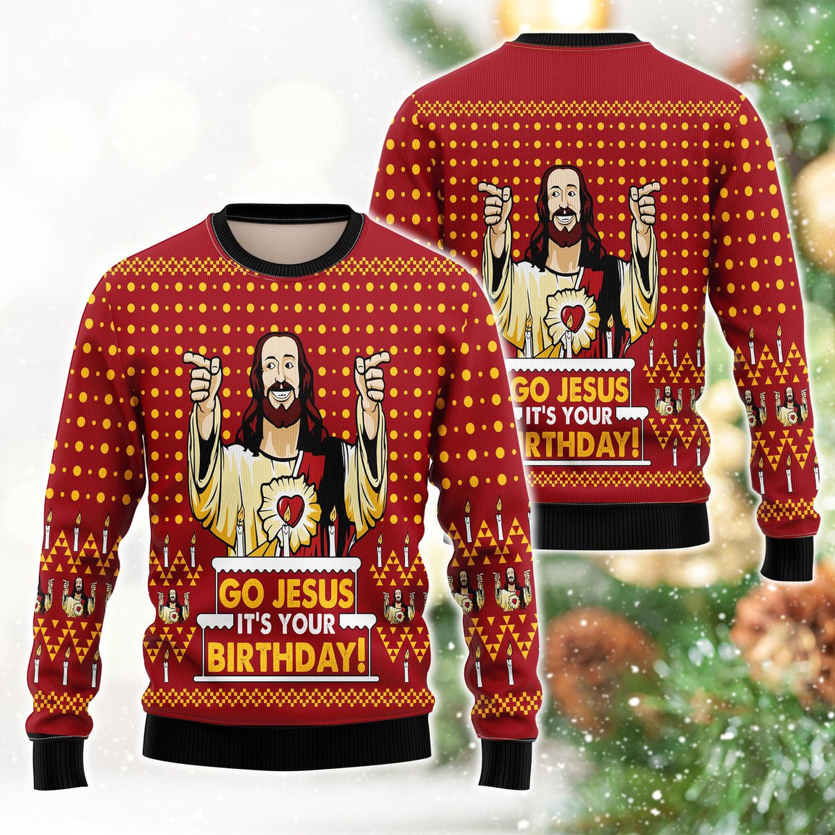 Jesus Birthday Ugly Christmas Sweater Men Women Faith Gift