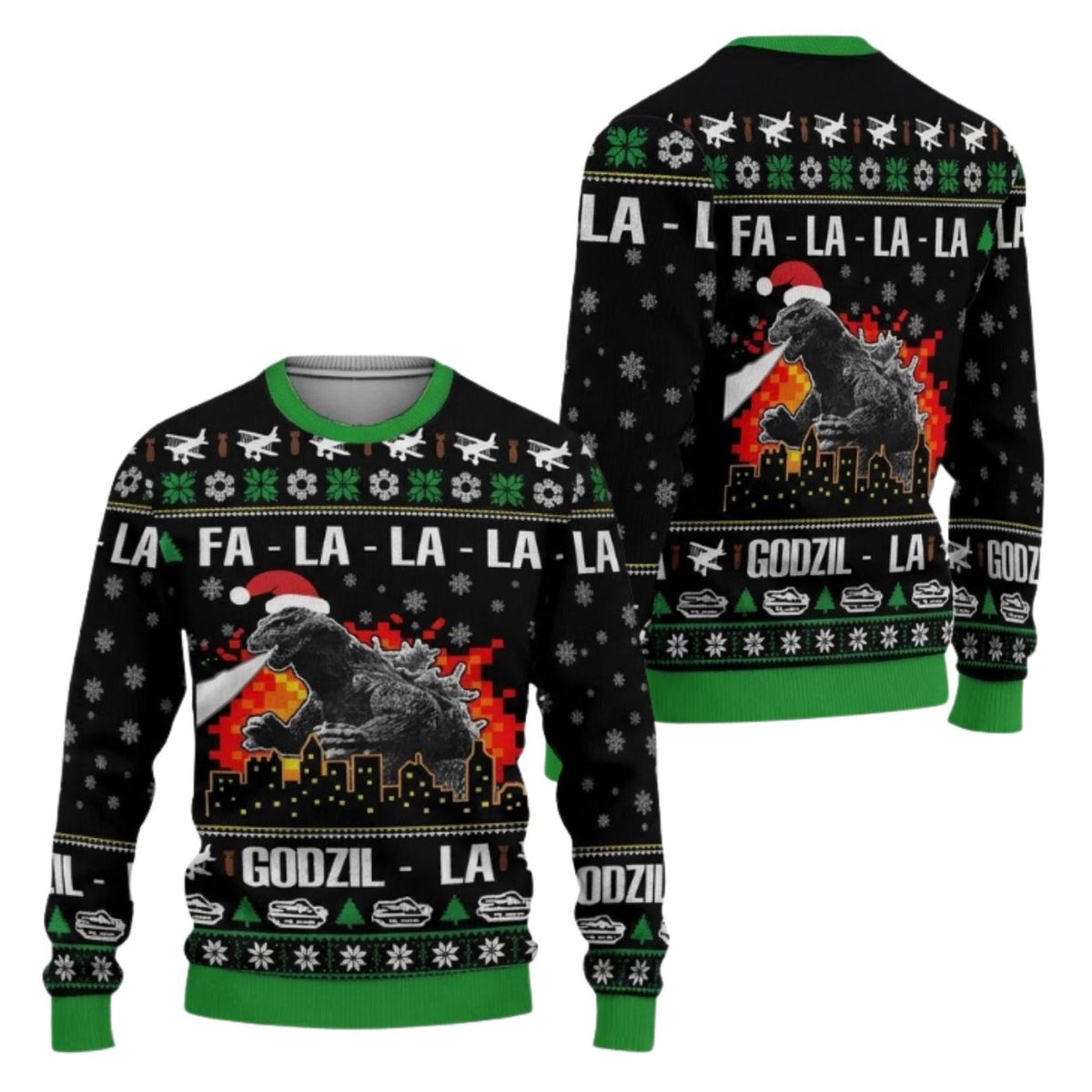 Godzilla Christmas Sweater Monster Movie Unisex Gift