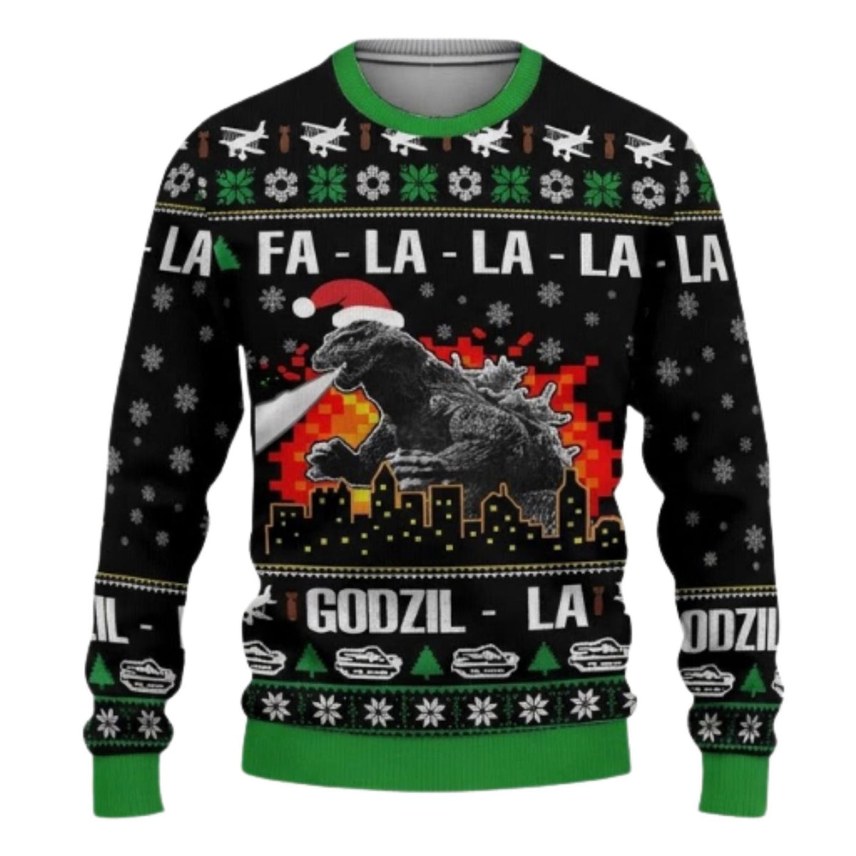 Godzilla Christmas Sweater Monster Movie Unisex Gift