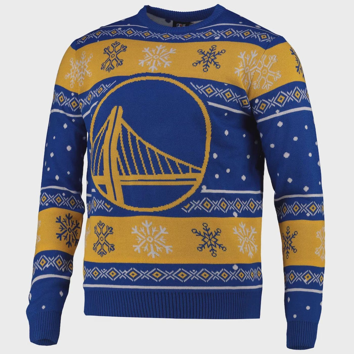 GOLDEN STATE WARRIORS Christmas Jumper Mens LARGE Basketball Festive Sweater 22
