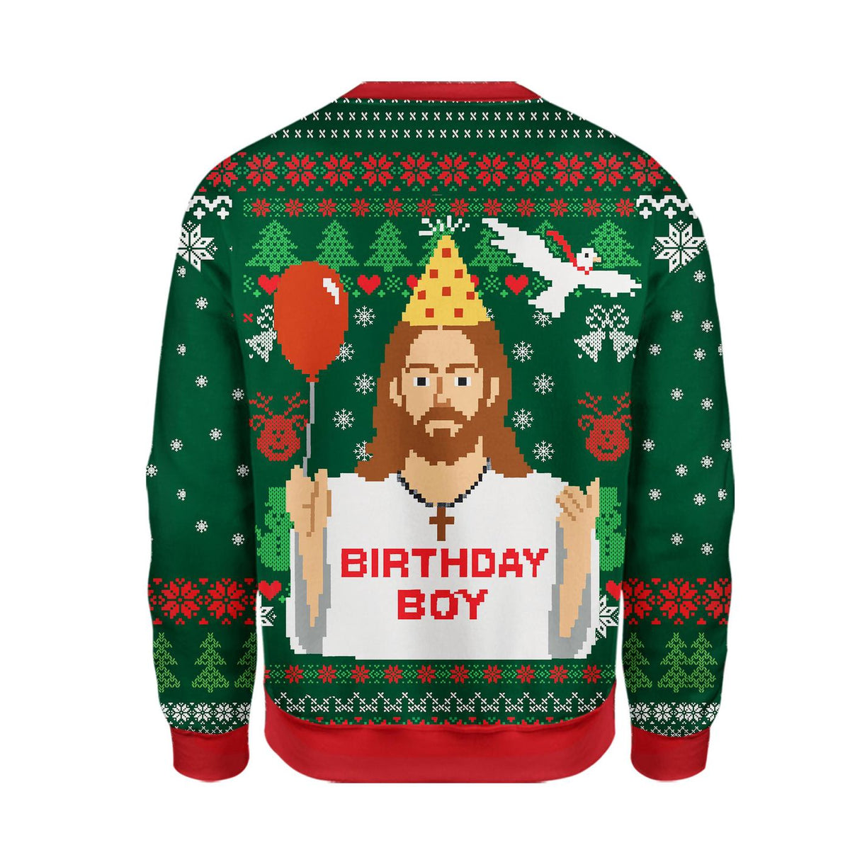 Happy Jesus's Birthday Sweatshirt, Religious Birthday Boy Christmas Shirt, Fake Ugly Sweater, Holiday Party Gift for Me Women