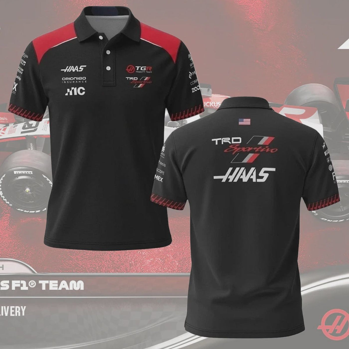 HOT! Haas Racing Team 2026 Motorsport Racing Fan AOP Polo Gift for Him