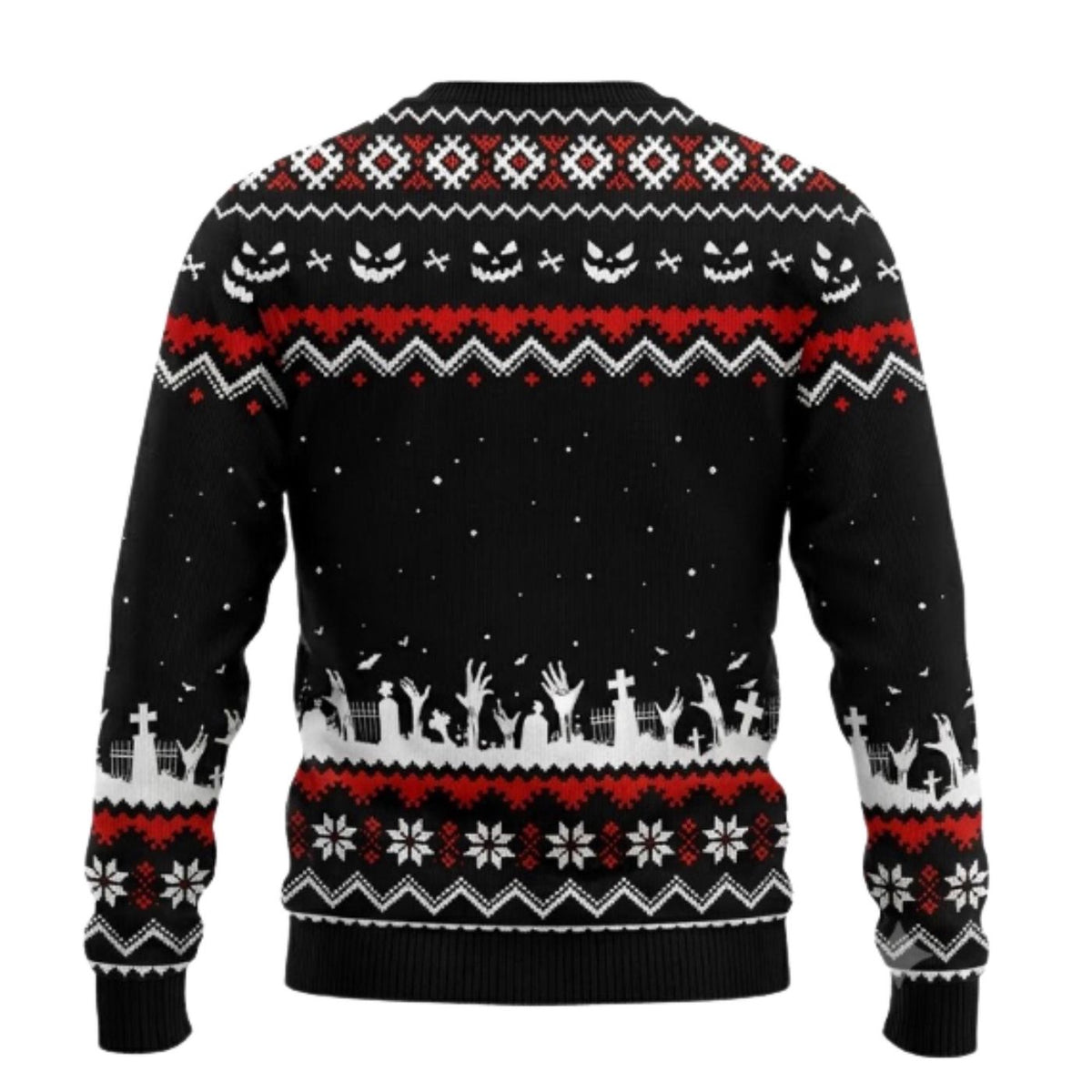 I Prefer Halloween Ugly Christmas Sweater, Skull Santa Unisex Halloween Sweatshirt