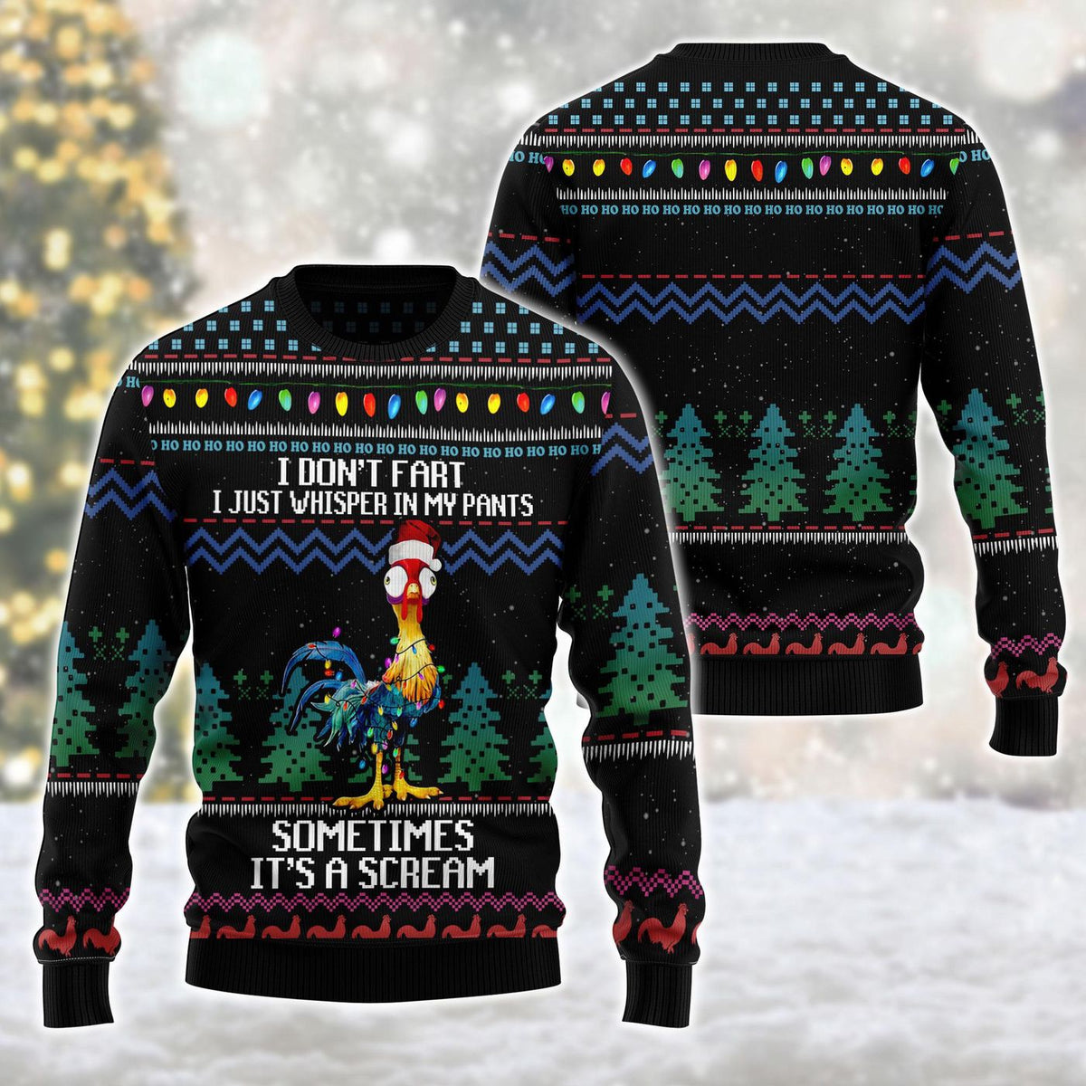 Ugly Christmas Chicken Sweater Funny Love Merry Holiday Sweatshirt