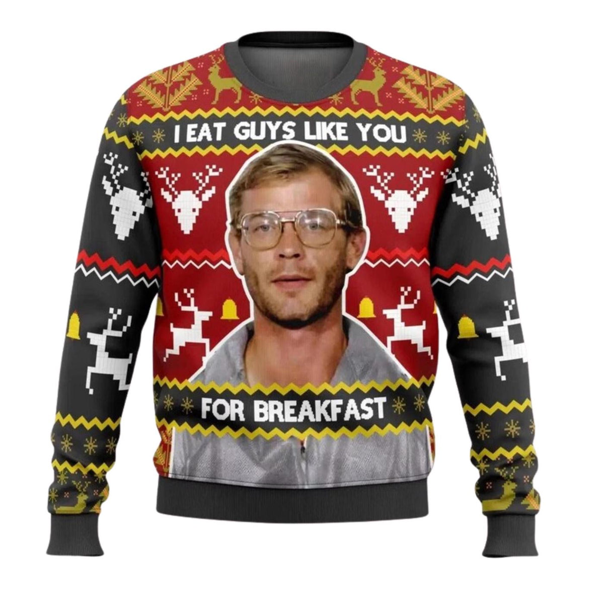Jeffrey Dahmer Christmas Sweater Horror Ugly Xmas Jumper Gift