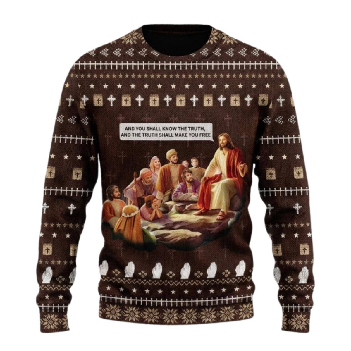 Jesus Bible Verse Ugly Christmas Sweater, Christian Faith Holiday Gift for Men Women