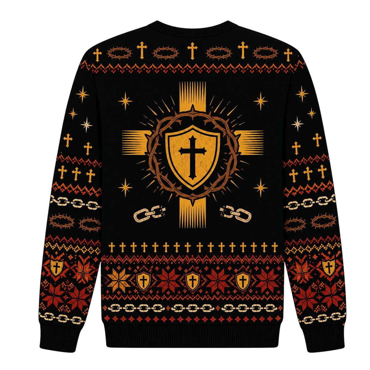 Jesus Has Your Back Knitted Sweater Christian Christmas Ugly Faith Gift