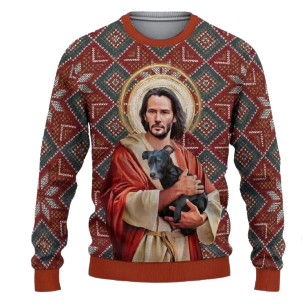 Keanu Reeves Jesus Christmas Sweater Fan Gift