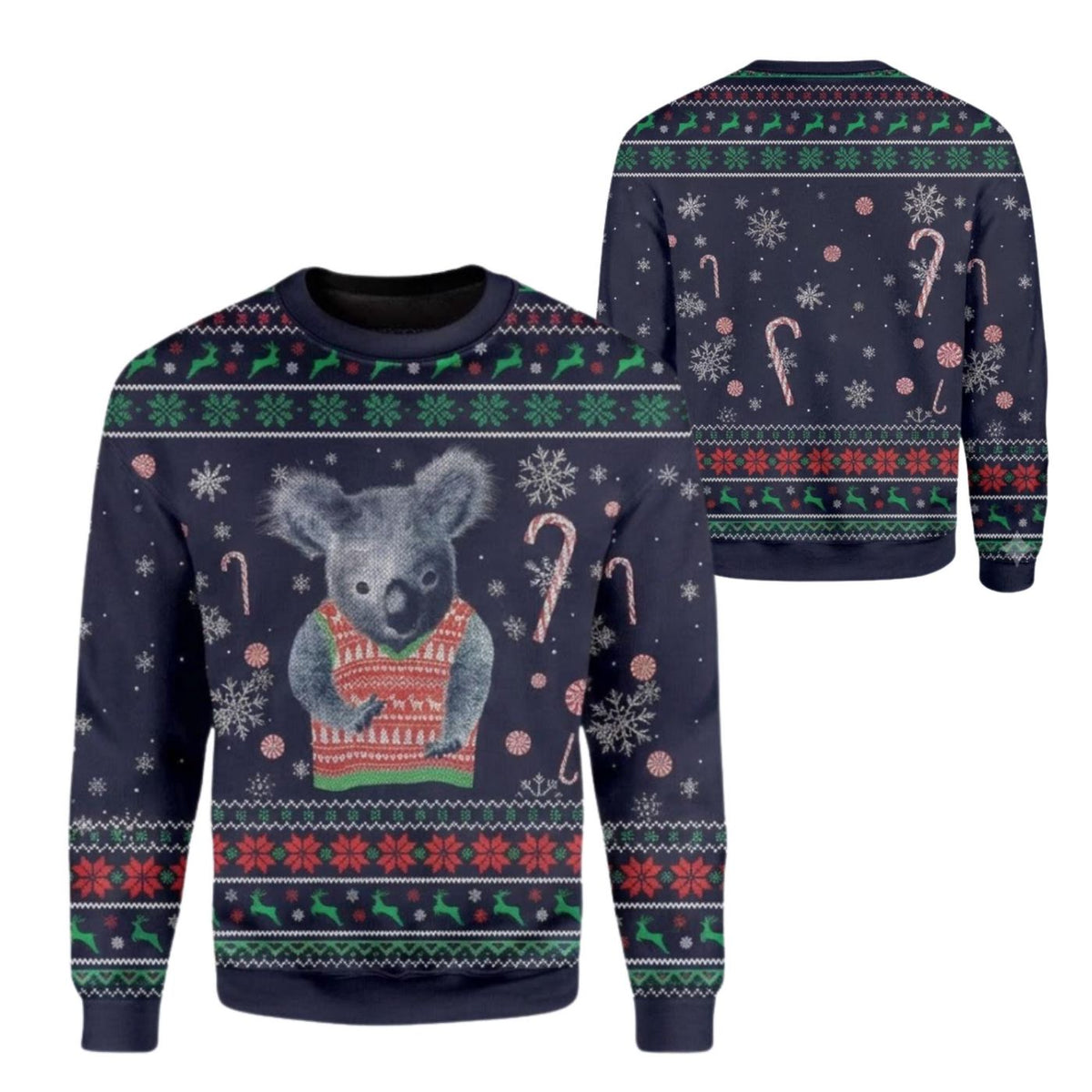 Koala Christmas Sweater, Cute Australian Animal Ugly Holiday Jumper, Unisex Gift
