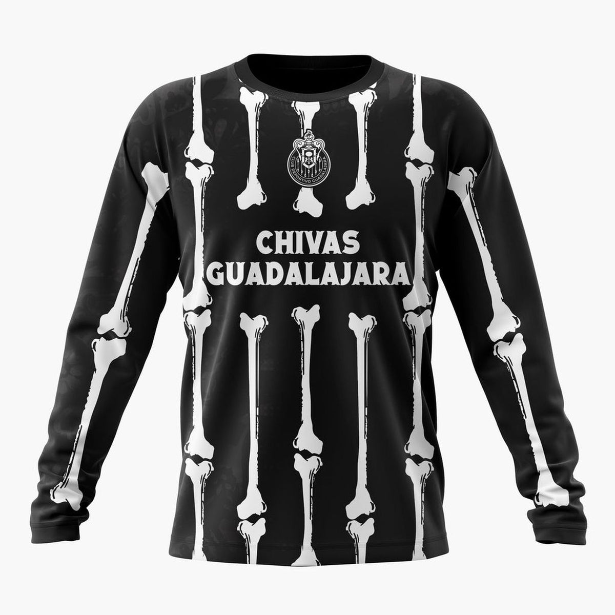 LIGA MX Chivas Guadalajara Personalized Black Dia De Muertos Design ST2601