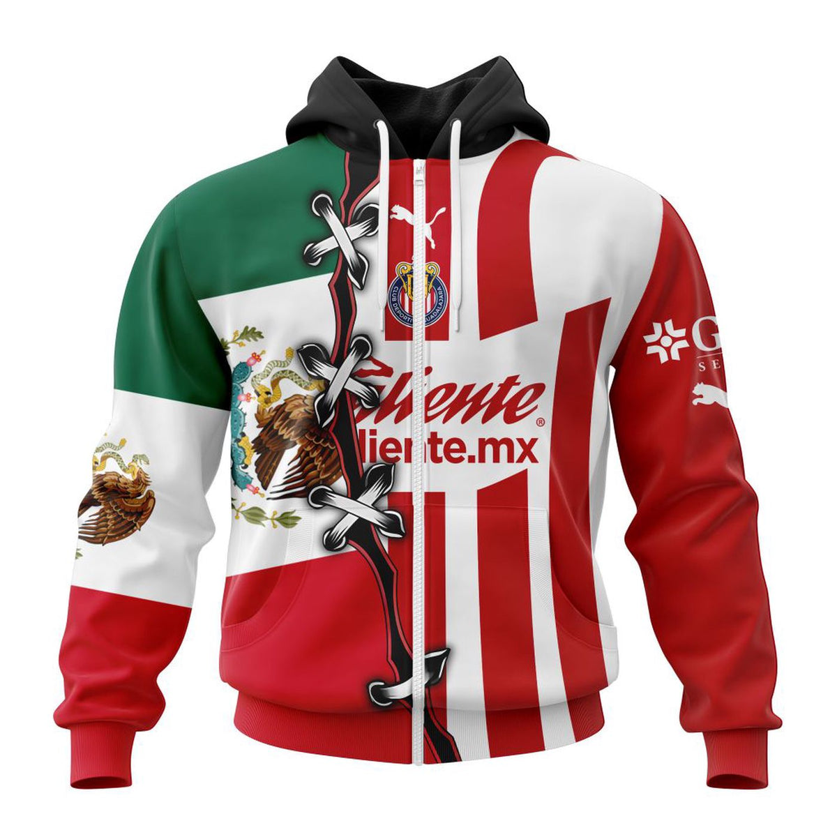 Chivas Guadalajara Mexico Flag Design Shirt for Liga MX Fans