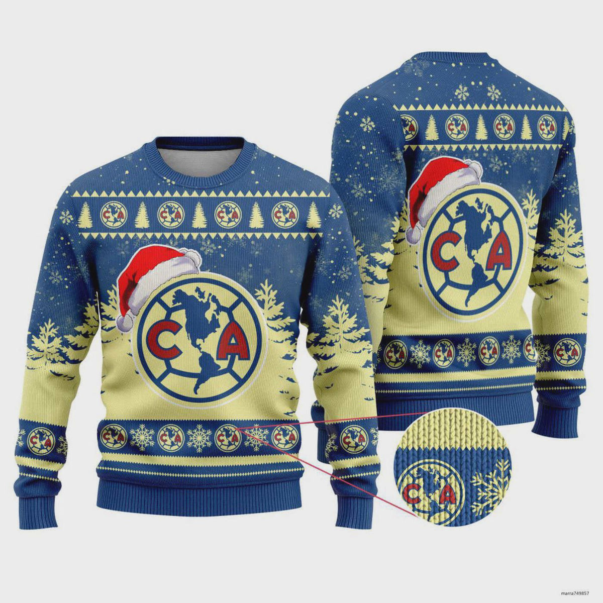 LIGA MX Club America Special Christmas Sweater Gift for Men Women