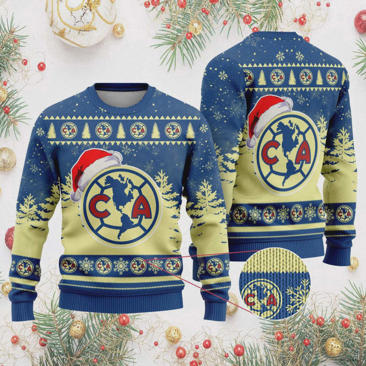LIGA MX Club America Special Christmas Sweater Gift for Men Women