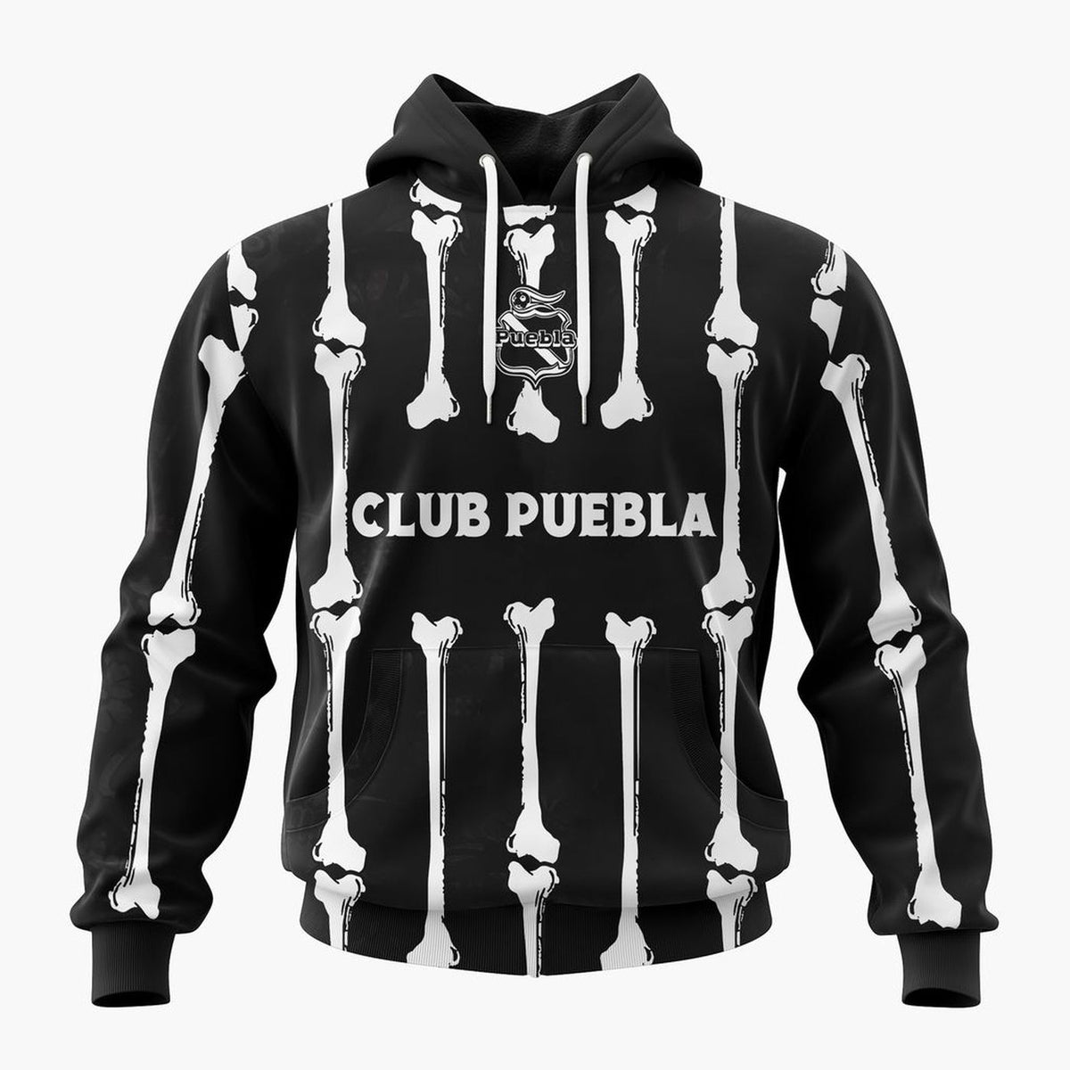 LIGA MX Club Puebla Personalized Black Dia De Muertos Design ST2601