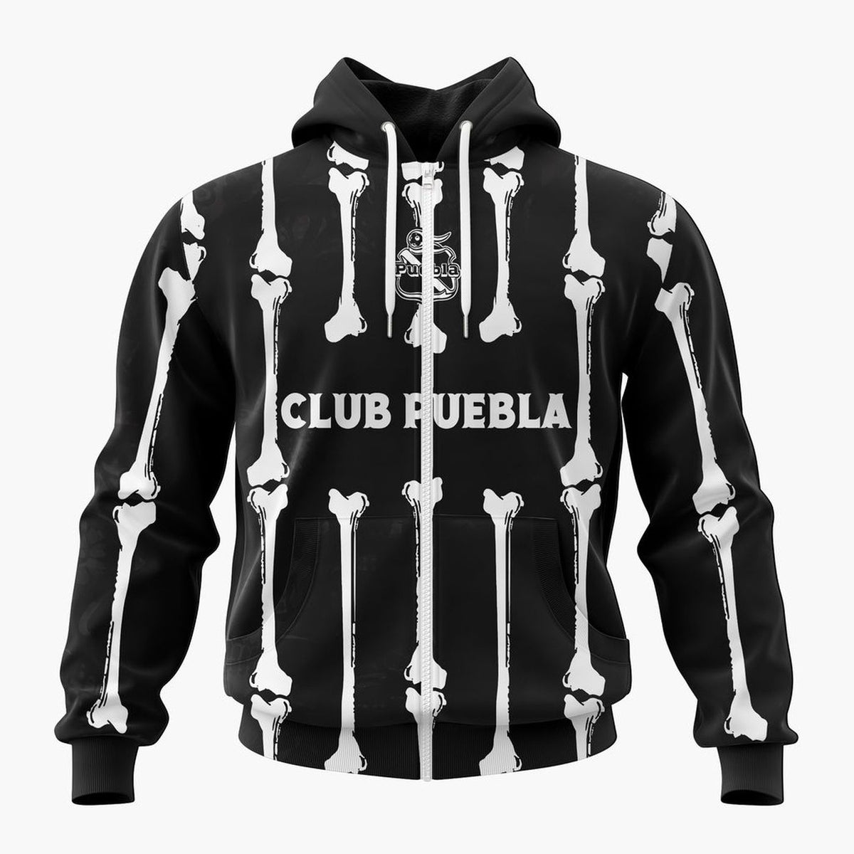 LIGA MX Club Puebla Personalized Black Dia De Muertos Design ST2601