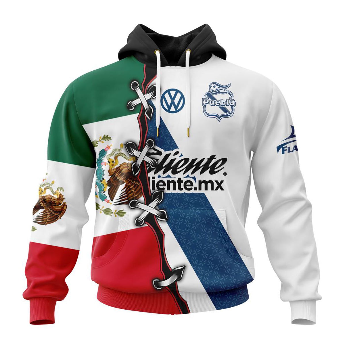 Puebla Mexico Flag Design Liga MX Club Special Mix Shirt