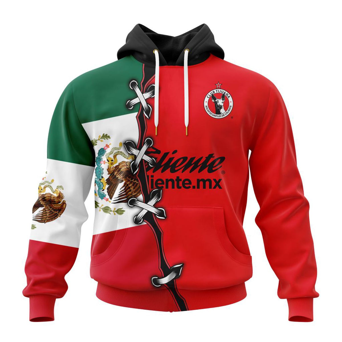 LIGA MX Club Tijuana Mexico Flag Design Tee Shirt Fans