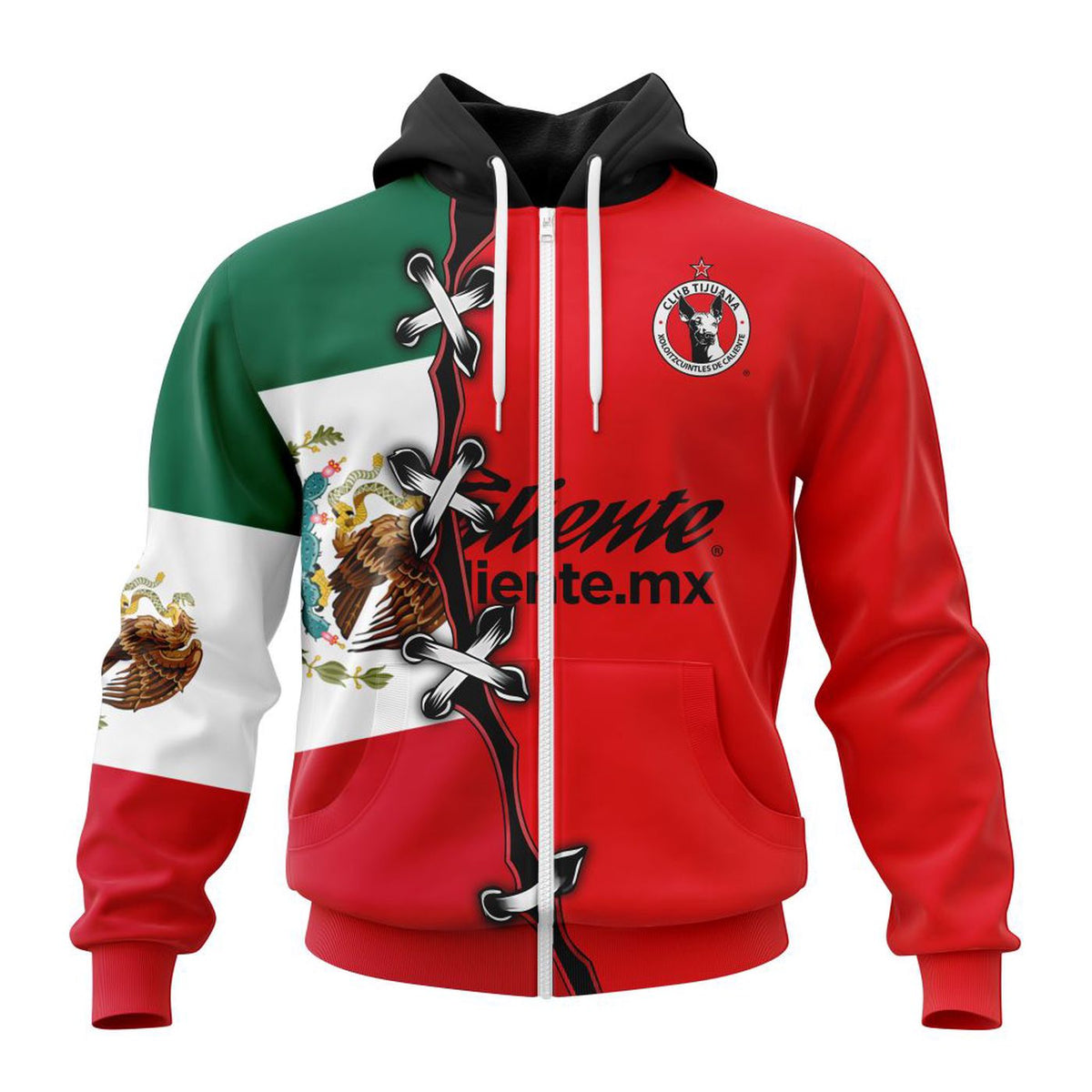 LIGA MX Club Tijuana Mexico Flag Design Tee Shirt Fans