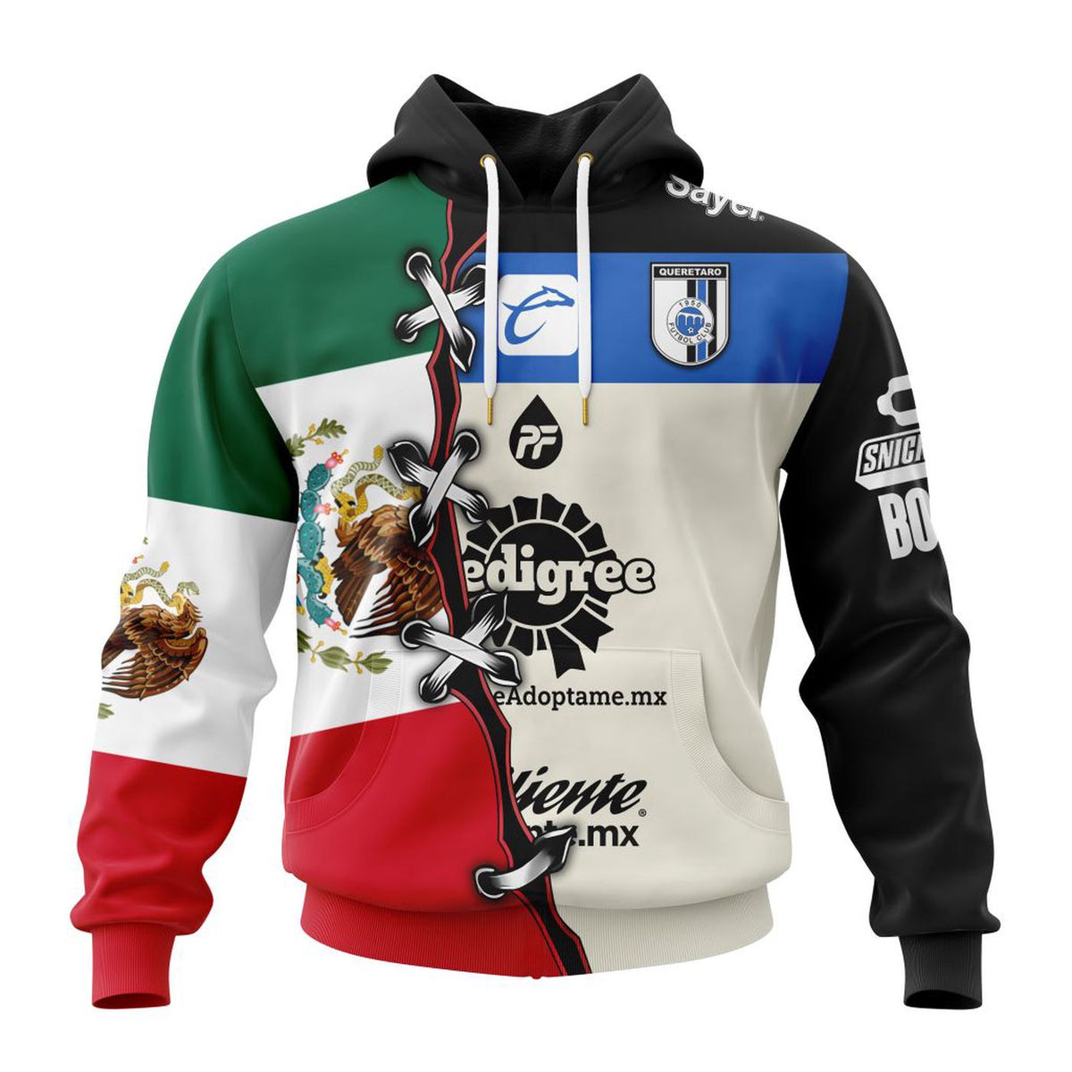 LIGA MX Queretaro F.C Mexico Flag Design Special Mix Apparel and Accessories