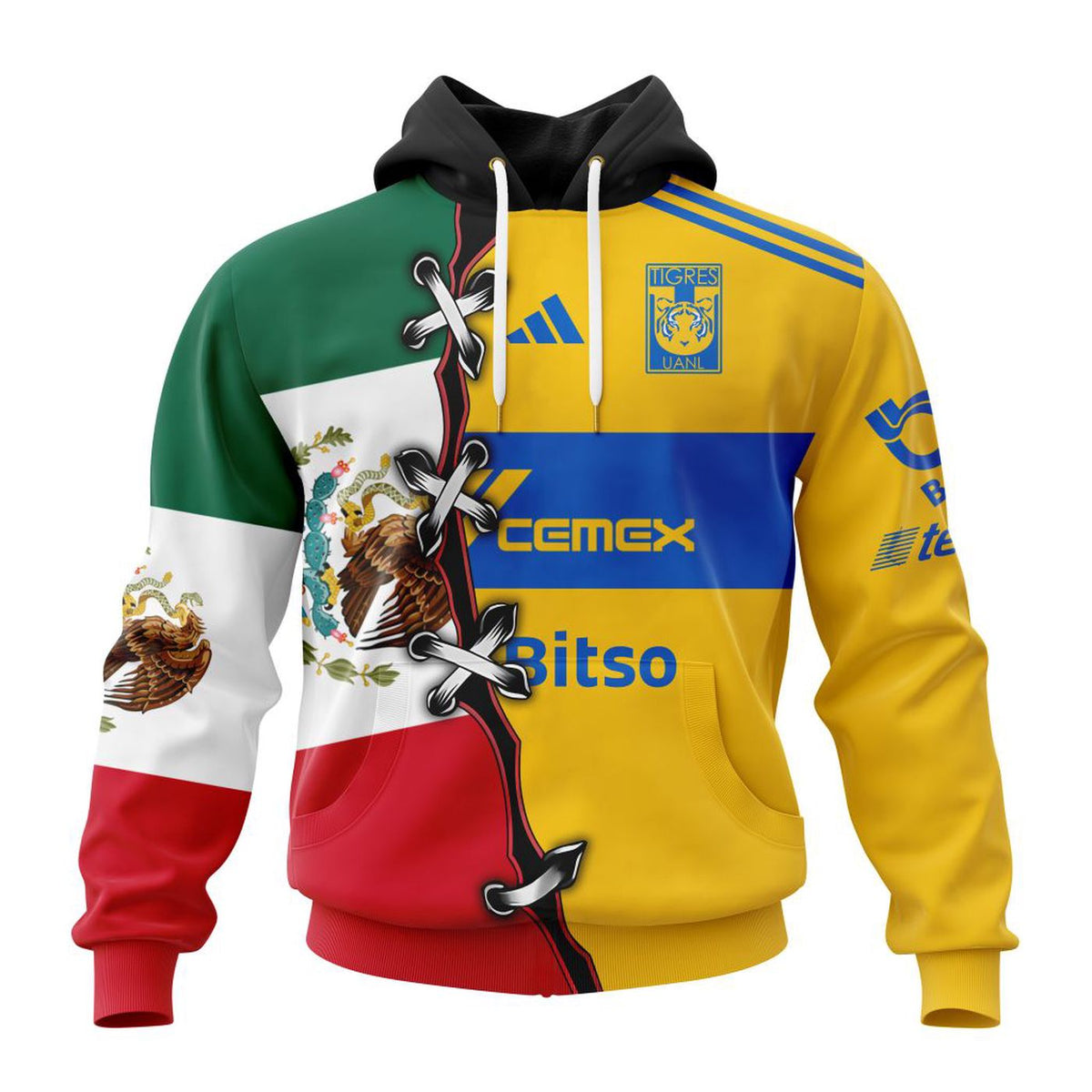 LIGA MX Tigres UANL Special Mix Mexico Flag Design Soccer Jersey for Fans