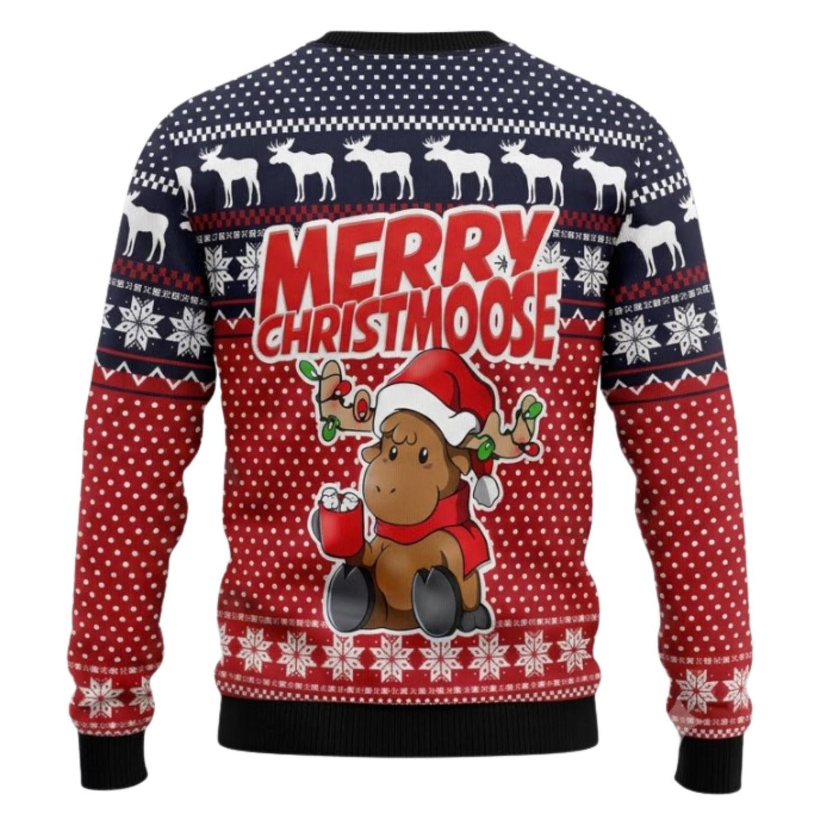 Merry Christmas Moose Sweater, Unisex Ugly Christmas Holiday Sweater for Men Women
