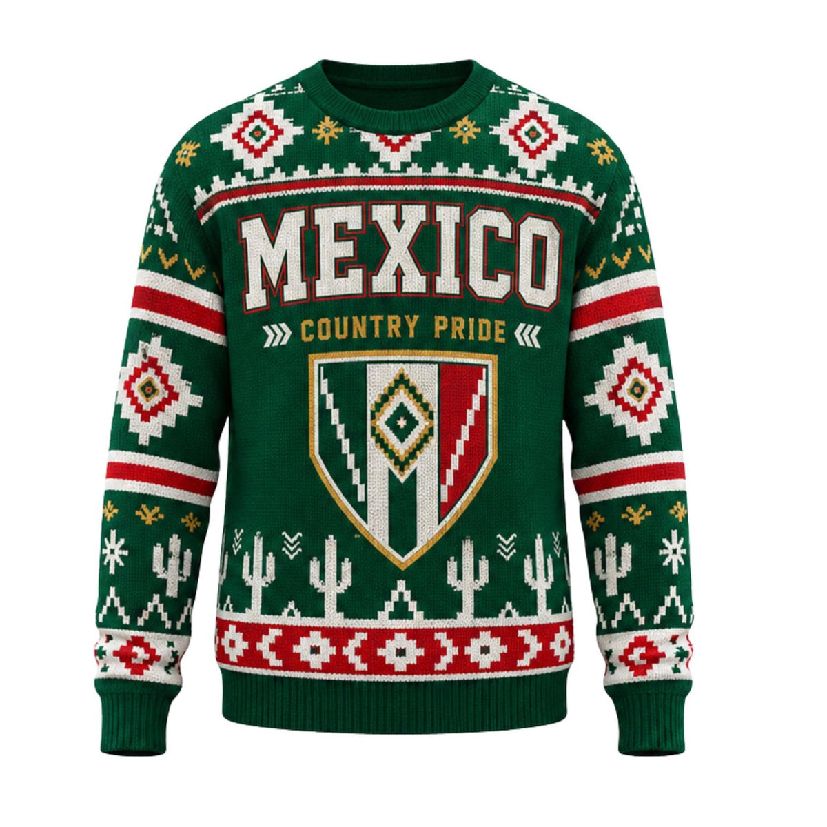 Mexico Knitted Sweater Custom Name Mexican Country Pride Winter Knit Shirt