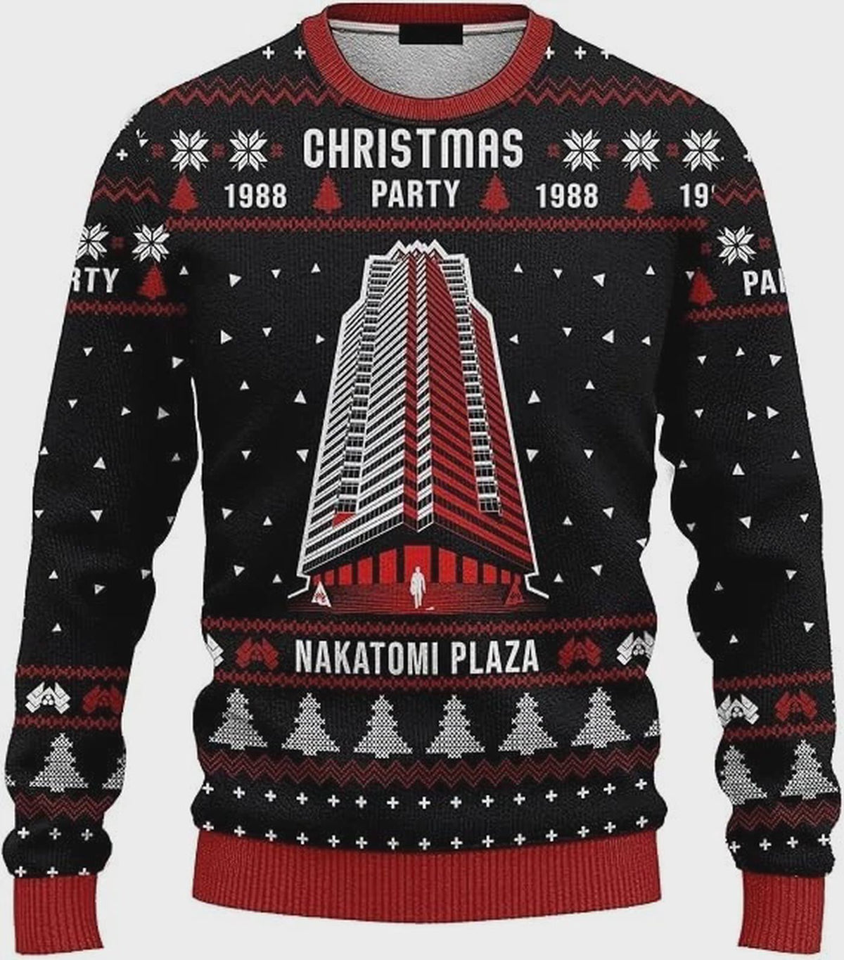 Nakatomi Plaza Ugly Christmas Sweater Die Hard Party Men Women Xmas Sweatshirt
