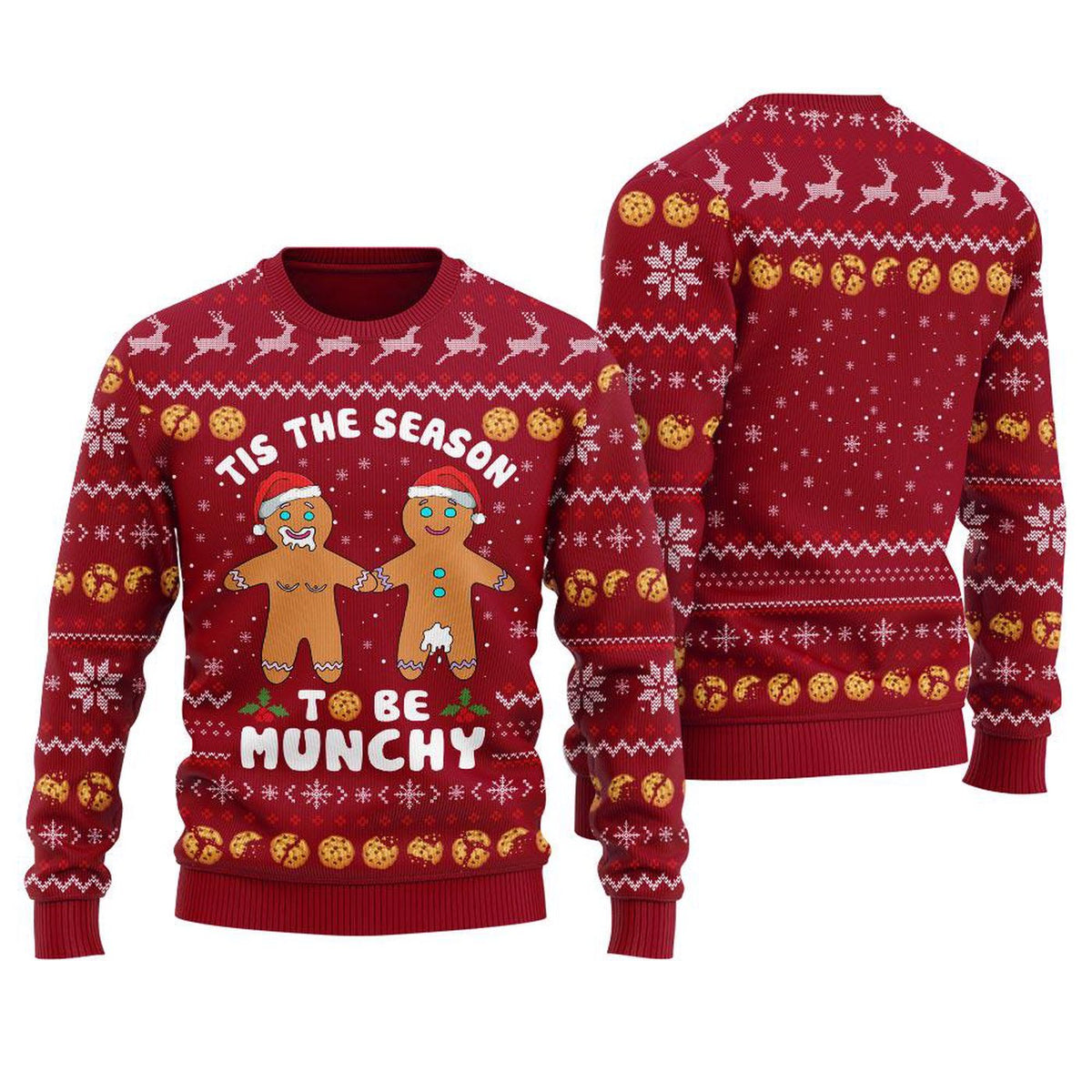 Naughty Gingerbread Women s Christmas Sweater - Dirty Ugly Cockmas Holiday Sweatshirt