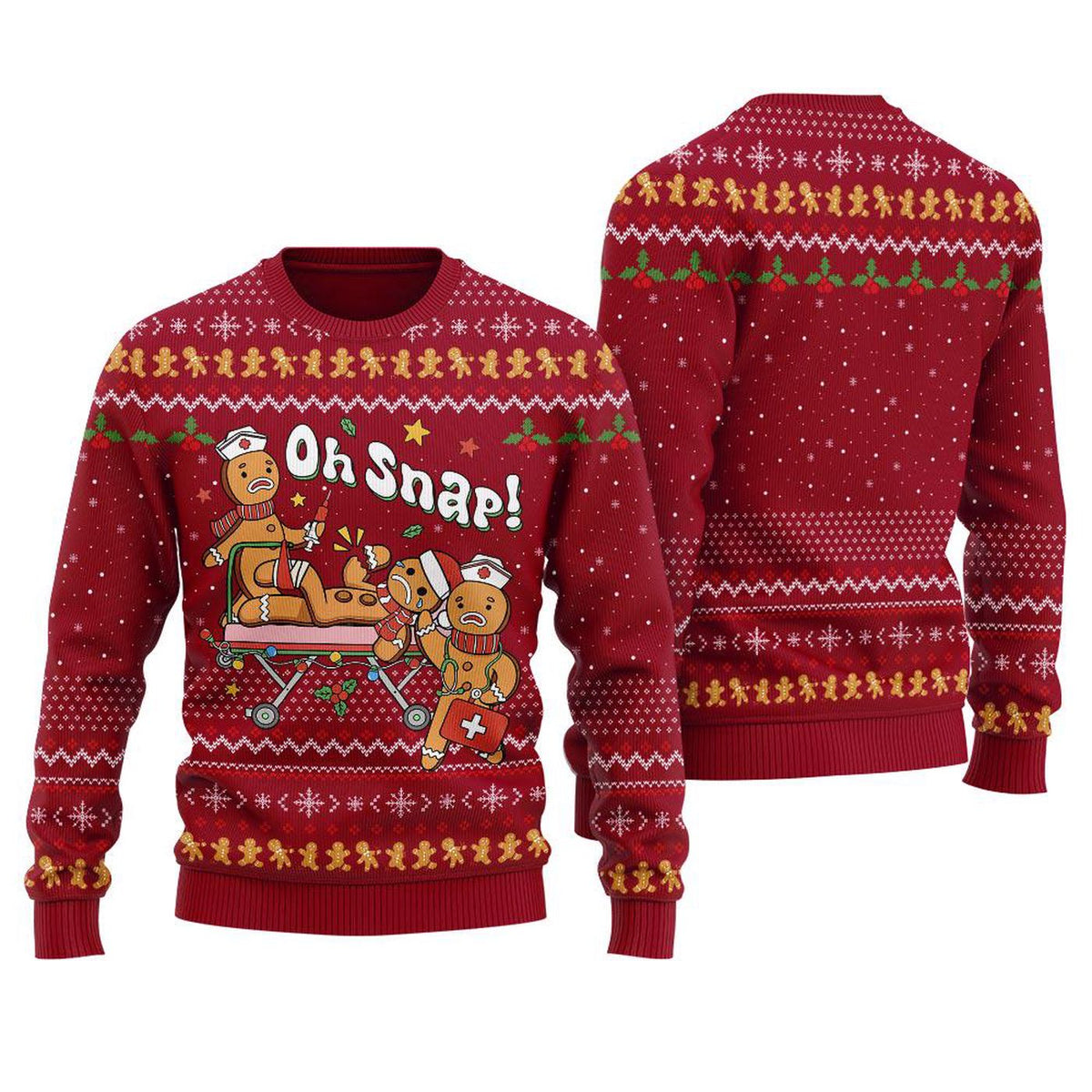 Gingerbread Ugly Christmas Sweater Women Xmas Happy Holiday Merry Sweatshirt