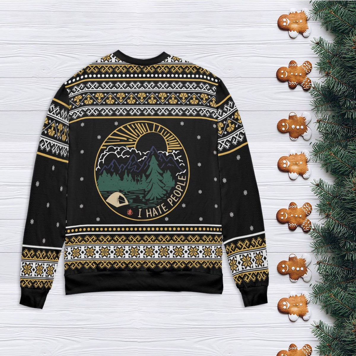 Sasquatch Christmas Ugly Sweater Bigfoot Mothman Camping Sweatshirt