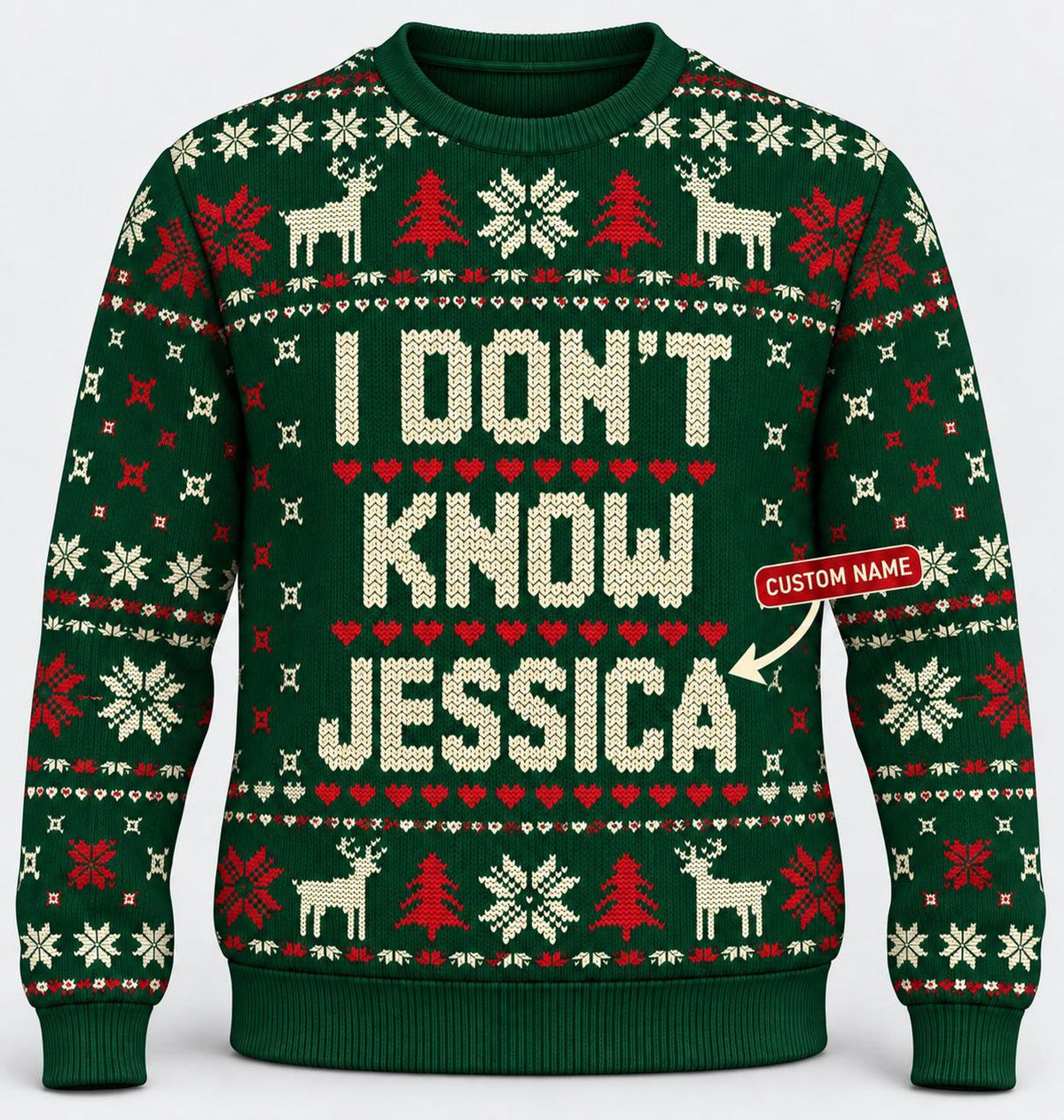 Personalized Funny Christmas Sweater, Custom Name Holiday Sweatshirt, Sarcastic Xmas Party Pullover