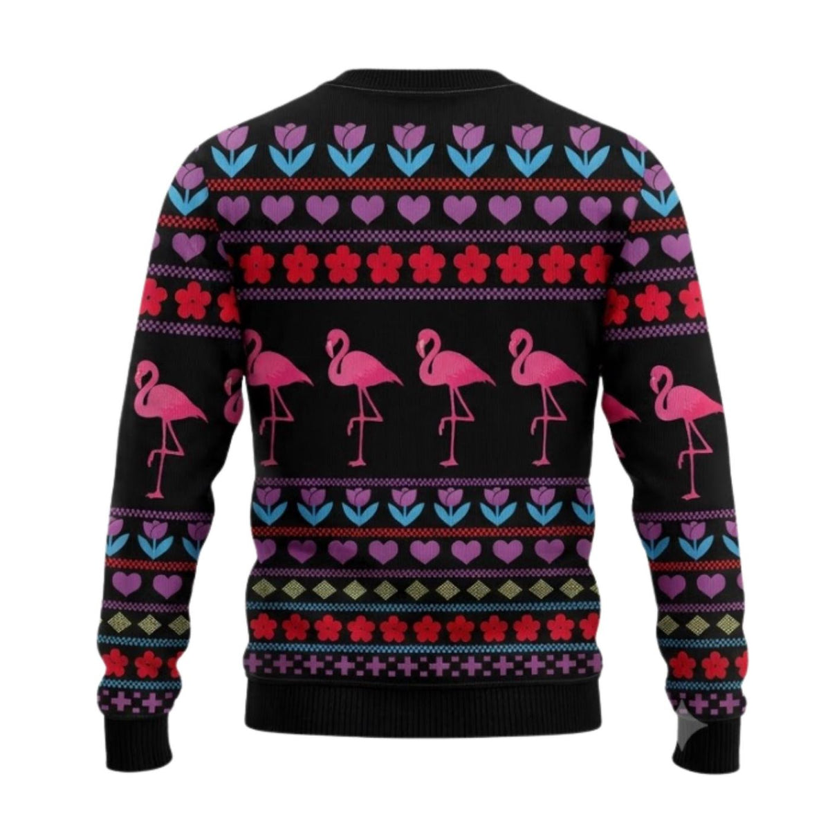 Pink Flamingo Christmas Knitted Sweater, Funny Ugly Xmas Jumper, Unisex Holiday Gift