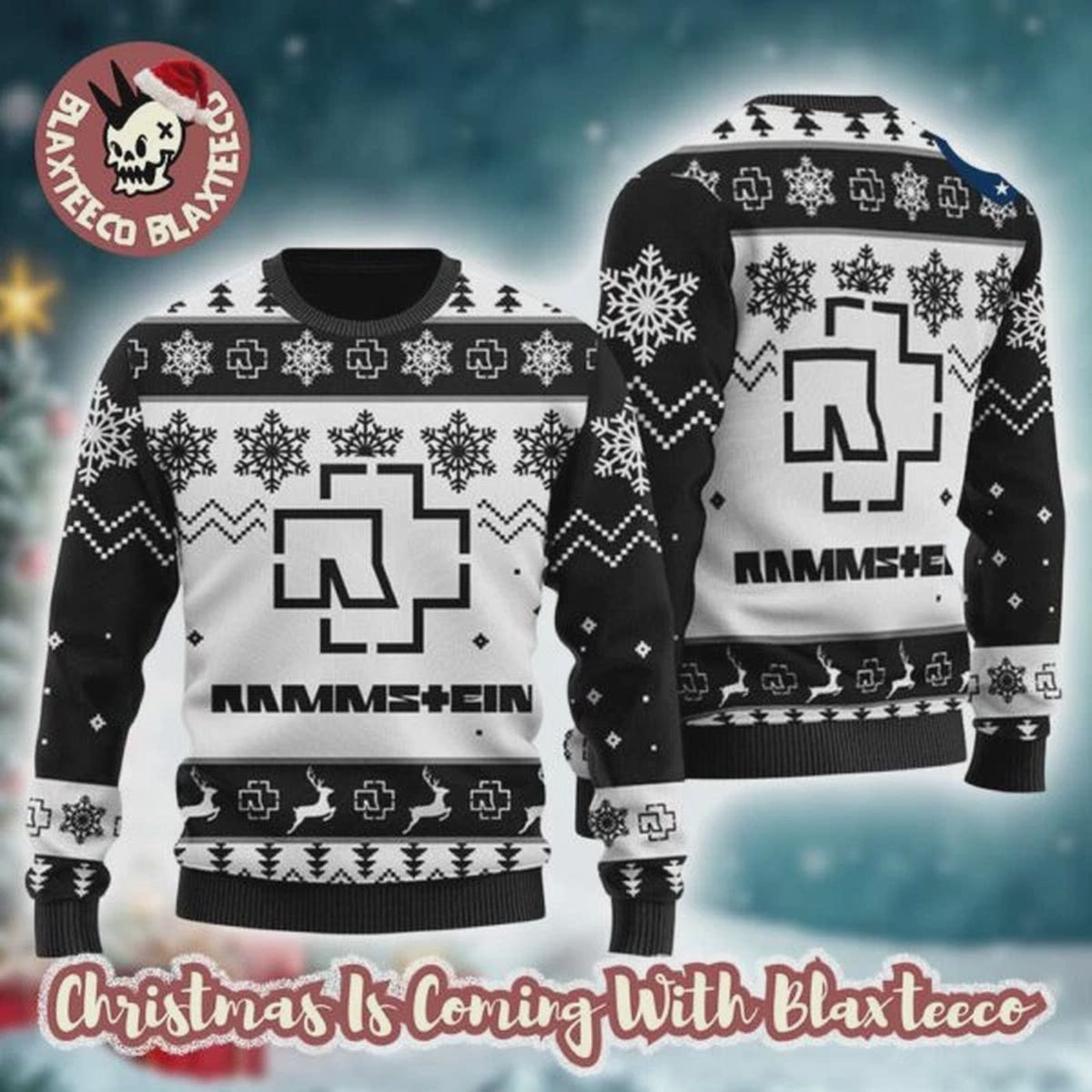 Ramm.stein Classic Logo Black And White Ugly Christmas Sweater Gift S-5XL