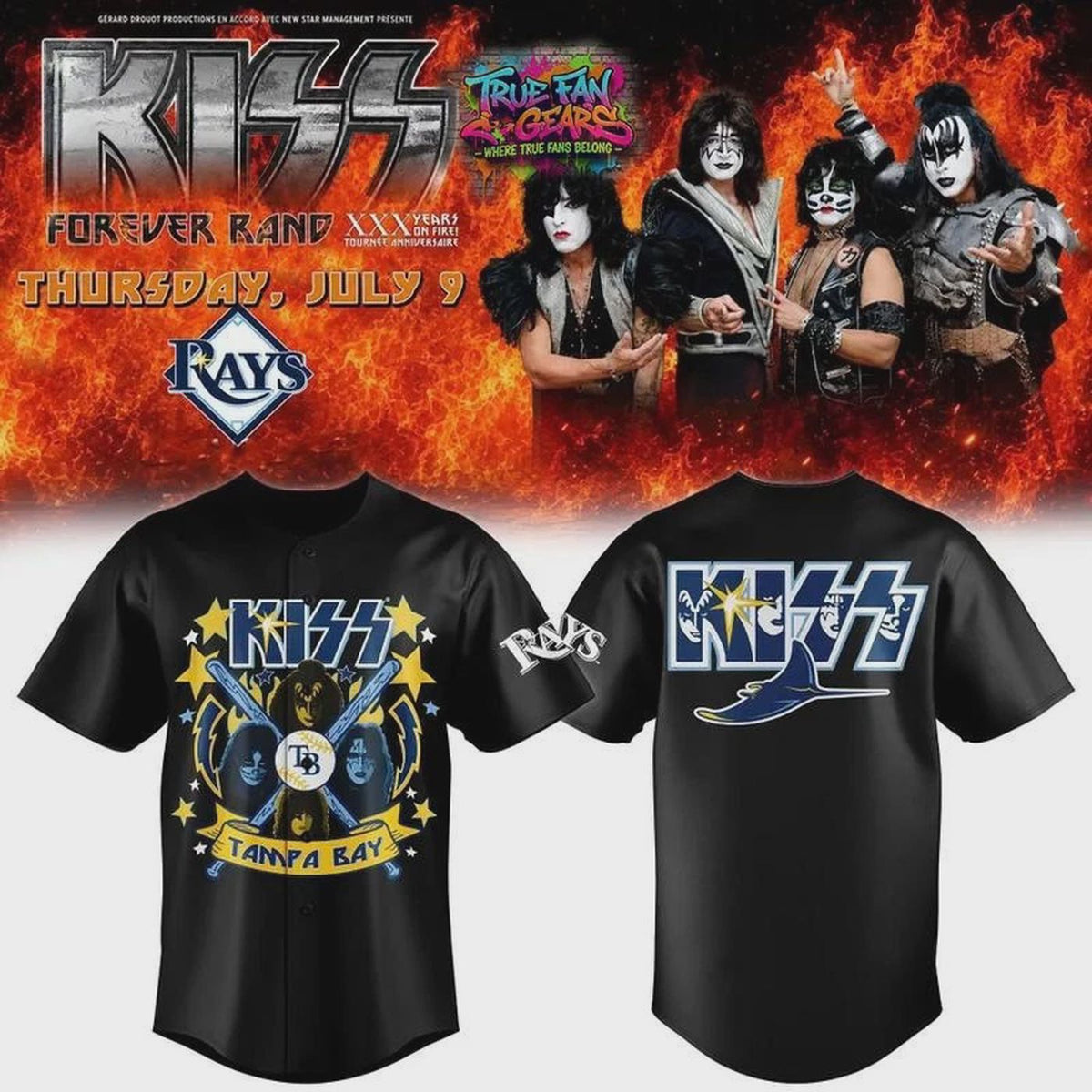 Rays x Kiss Forever Band 2026 Limited Edition Baseball Jersey