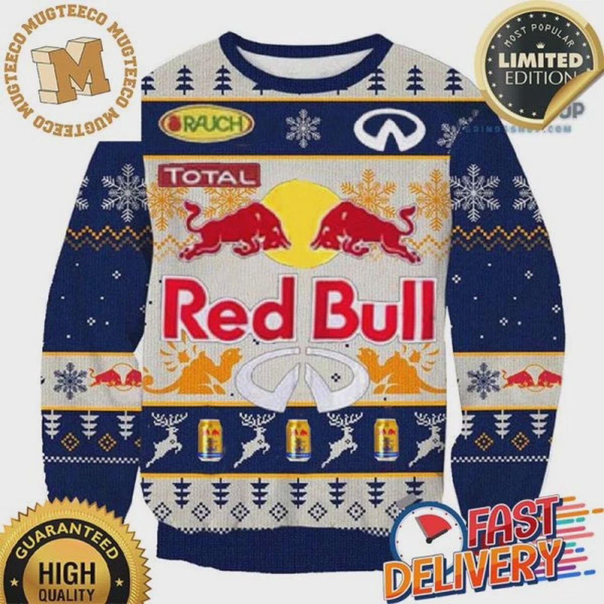 Red.Bull F1 Racing Ugly Christmas Sweater